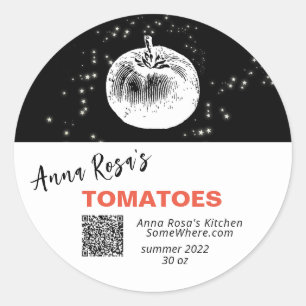 *~* QR AP30 TOMATO - DEHYDRATED CANNING FREEZE RUNDER AUFKLEBER