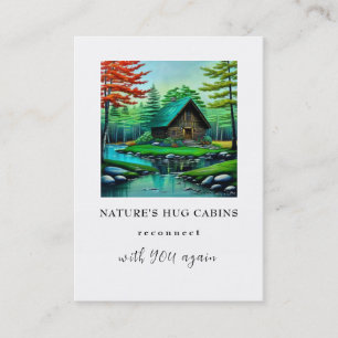 *~* QR AP49 Sommer-Stream Rustikale Hütte Cottage Visitenkarte