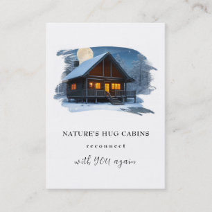 *~* QR AP49 Winter Schnee Rustikale Hütte Cottage Visitenkarte