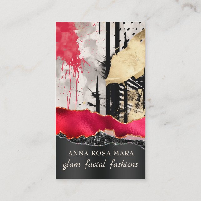 *~* QR AP5 Glam Punk Luxe 3  Fashion Bold Beauty  Visitenkarte (Vorderseite)