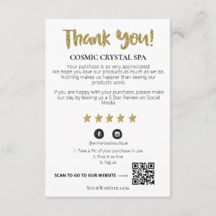 *~* QR AP8 DANK YOU Gold Star Review Begleitkarte