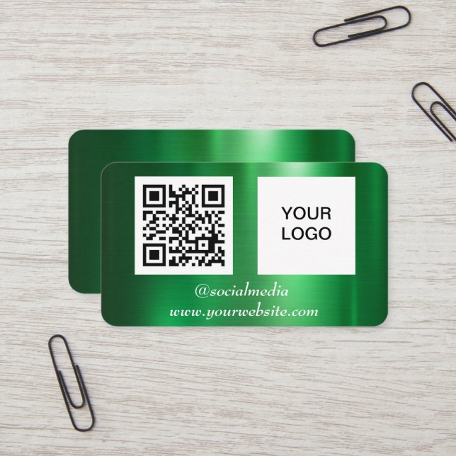 QR-Beruflich-Metallic Visitenkarte (Vorderseite/Rückseite Beispiel)