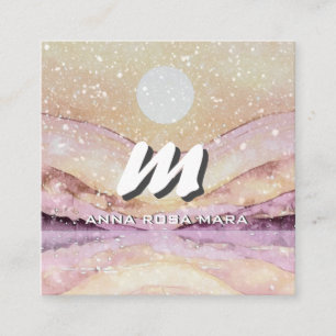 *~* QR BLUSH PINK Abstrakt Landschaft Landschaft N Quadratische Visitenkarte