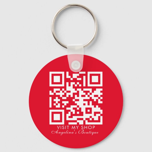 QR-Boutique für Social Media Business-Logos Schlüsselanhänger (Vorderseite)