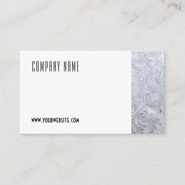 QR Business Card für Minimalistische Eisglasfotogr Visitenkarte (Vorderseite)