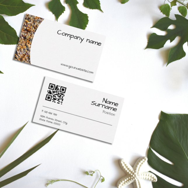 QR Business Card für Minimalistische Muscheln Visitenkarte (Von Creator hochgeladen)