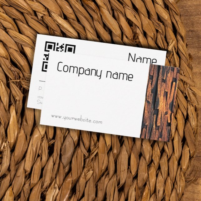 QR Business Card für Minimalistische Steinfotograf Visitenkarte (Stone photography business card with QR code. Great for handyman services, construction, repairs.)