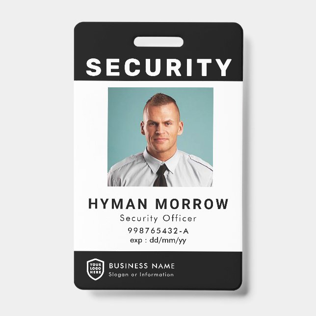 QR Business-ID-Logo | Security Service Employee Ba Ausweis (Vorderseite)