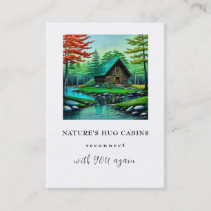 *~* QR Cabin Magical Stream Rustische Hütte AP49 Visitenkarte