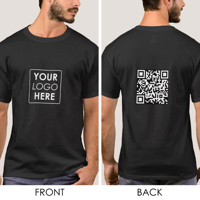 QR Cod Employee Workwear T-Shirt (Black Business Logo QR Cod Employee Workwear T-Shirt)