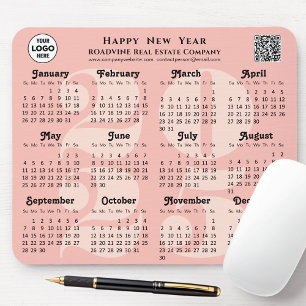 QR-Code 2025 für das Calendar-Business-Logo Rosa R Mousepad