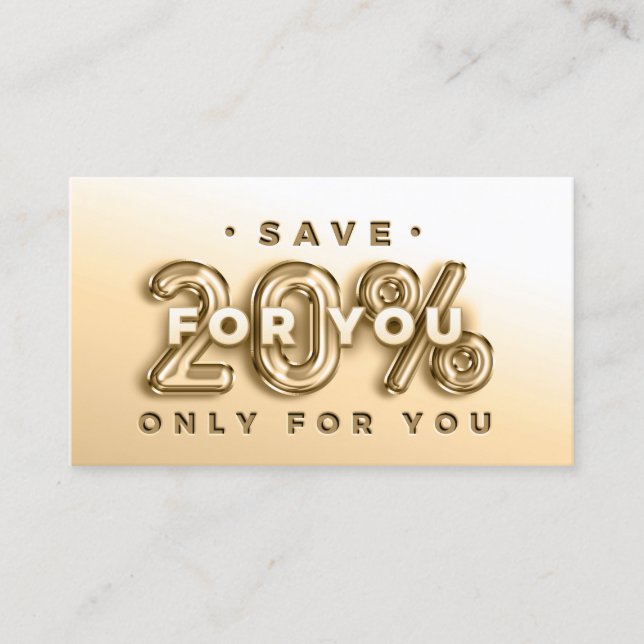 QR-CODE 20% AUSSERHALB EINFÜGEN DANK KARTE (Vorderseite)