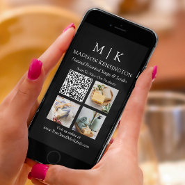 QR-Code-3-Foto für Monogramme oder Add-Logos Karte