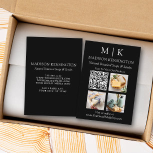QR-Code-3-Foto für Monogramme oder Add-Logos Visitenkarte