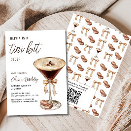 QR Code A Tini Bit Ältere Espresso Martini Geburts Einladung