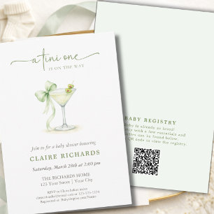 QR-Code A Tini One Coquette Neutrale Babyparty  Einladung