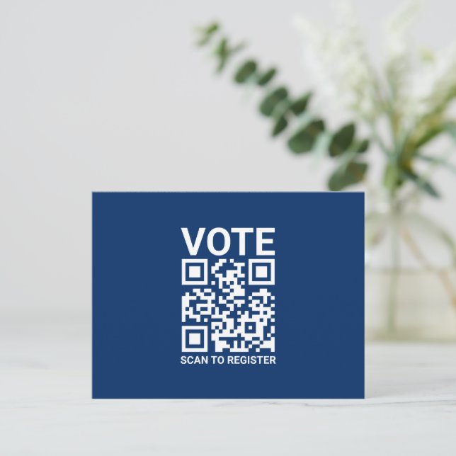 QR-Code abstimmen, um benutzerdefinierte Marine-Bl Postkarte (Stehend Vorderseite)