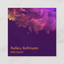 QR-Code abstrakte Samt-Aquarell-Visitenkarte