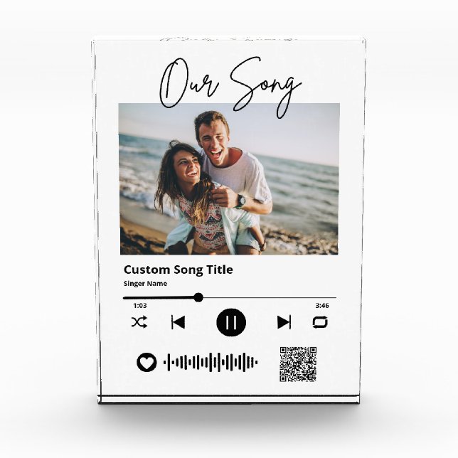 QR-Code-Acryl für unsere Song-Wedding-Musik Fotoblock (Vorderseite)