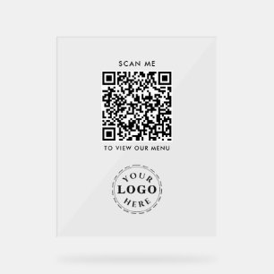 QR Code Akryllisches Zeichen - Modernes Checkout-M Acrylschild