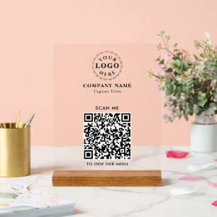 QR Code Akryllisches Zeichen - Modernes Checkout-M Acrylschild