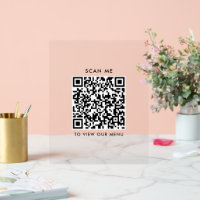 QR Code Akryllisches Zeichen - Modernes Checkout-M