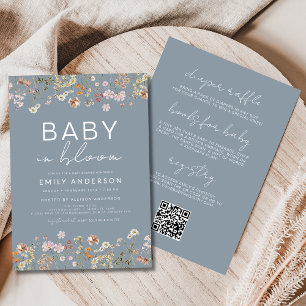 QR-Code Alles in einer Wildblume Baby in Bloom Einladung