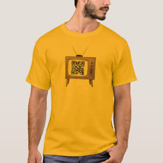 QR Code altmodische FernsehT - Shirt-Schablone T-Shirt
