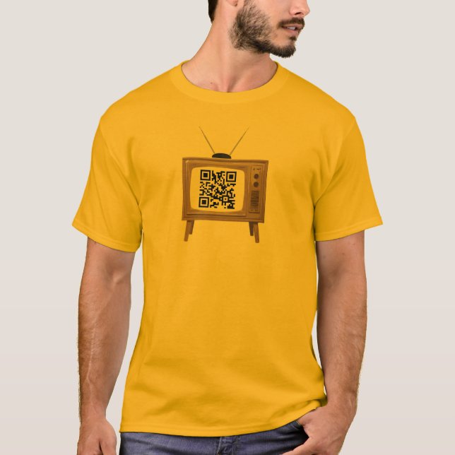 QR Code altmodische FernsehT - Shirt-Schablone T-Shirt (Vorderseite)