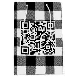 QR-Code am Geburtstag Kariert in Buffalo Mittlere Geschenktüte