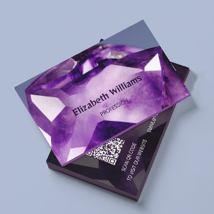 QR Code Amethyst Gem Stone Visitenkarte
