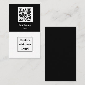 QR Code And Business Logo Business Cards Vertical Visitenkarte
