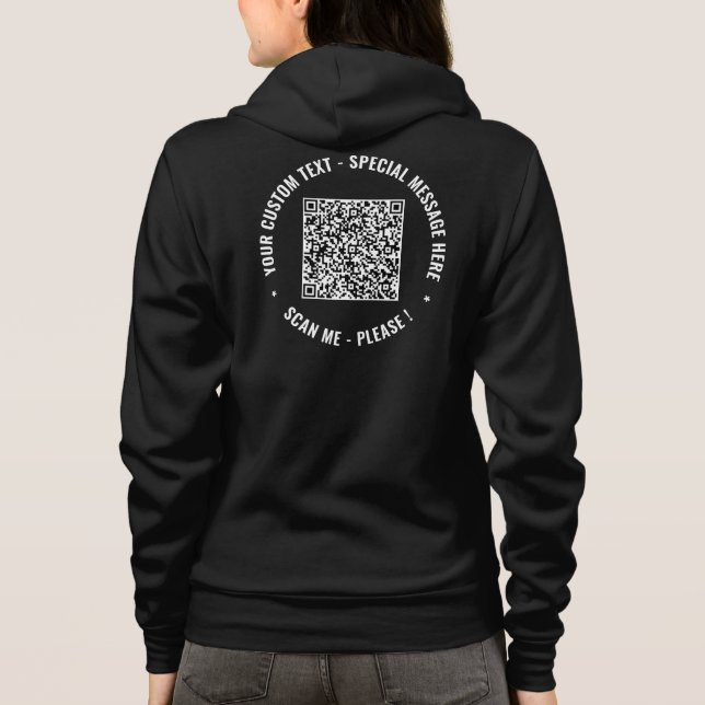 QR Code and Custom Text Your Promotional Hoodie (Rückseite)