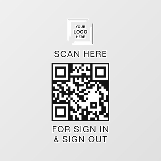 QR-Code-Anmelde Besucher Mitarbeiter Empfang Fenst Fensteraufkleber (Blatt)