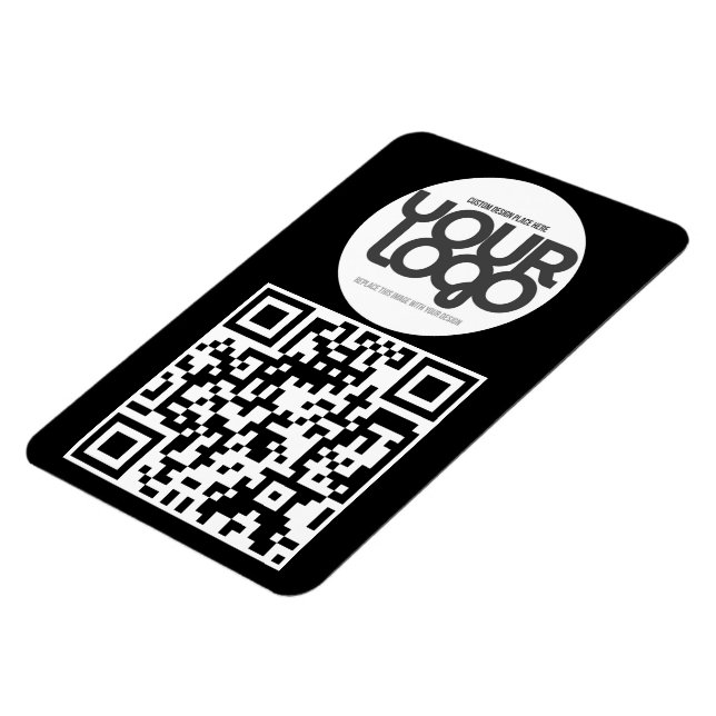 QR-Code anpassbare moderne schwarze Visitenkarte Magnet (Linke Seite)