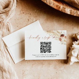 QR-Code-Antwortkarte | Boho Wedding RSVP Card Dankeskarte