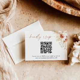 QR-Code-Antwortkarte | Boho Wedding RSVP Card Dankeskarte