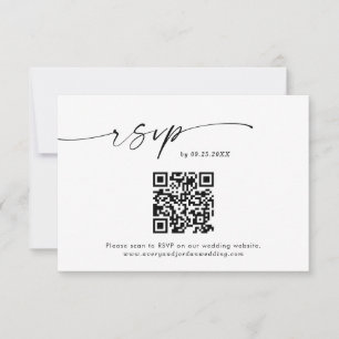 QR-Code-Antwortkarte   Minimalistische Hochzeit RS Dankeskarte