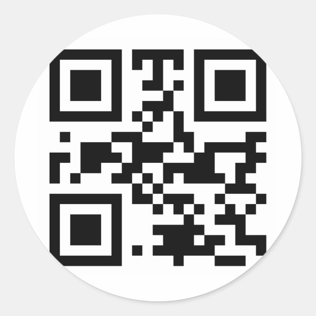 QR-Code "ATHEIST" Runder Aufkleber (Vorderseite)