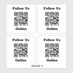 QR-Code auf 4 Aufklebern Aufkleber
