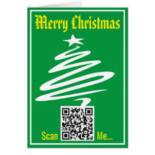 QR-Code auf einer Weihnachtskarte