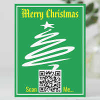 QR-Code auf einer Weihnachtspostkarte