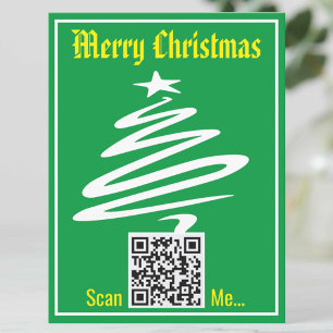 QR-Code auf einer Weihnachtspostkarte Postkarte