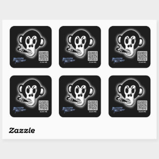 QR-Code-Aufkleber für Bastard Factory-Logo Quadratischer Aufkleber