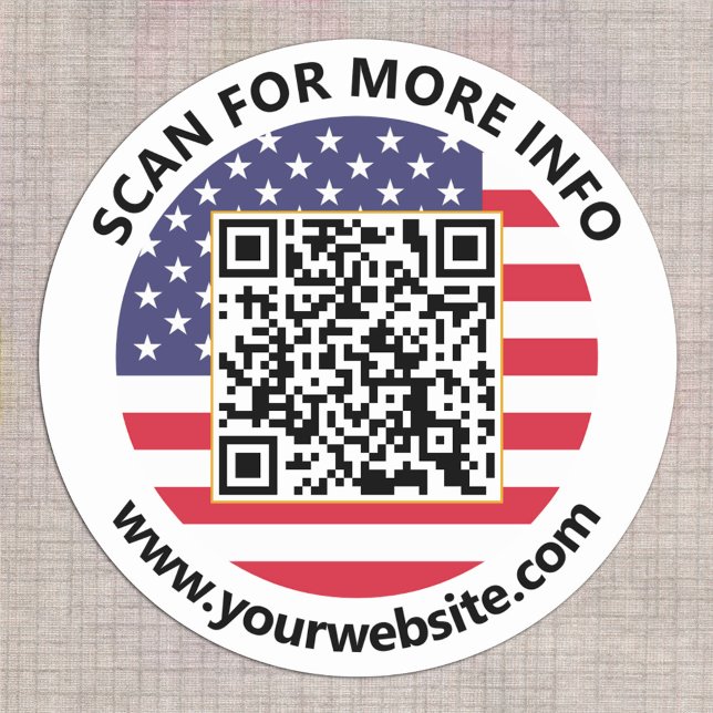 QR-Code-Aufkleber für die amerikanischen Staaten Runder Aufkleber (Von Creator hochgeladen)