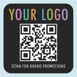 QR-Code-Aufkleber für Unternehmen mit schwarzem Lo Quadratischer Aufkleber
