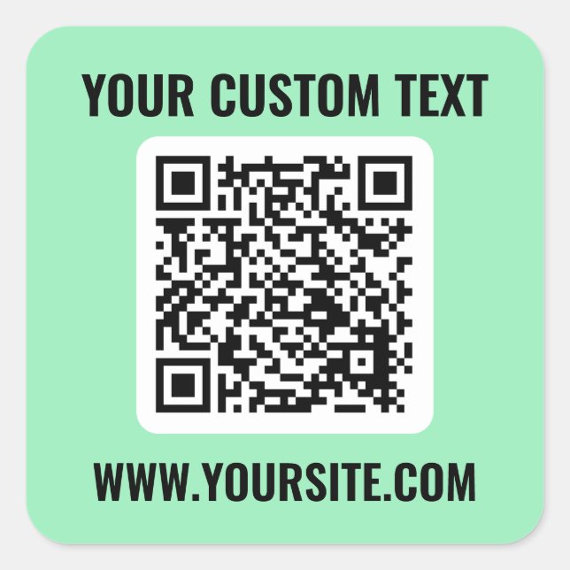 QR-Code-Aufkleber Quadratischer Aufkleber (Vorderseite)