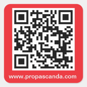 QR-Code-Aufkleber (Roter Hintergrund) Quadratischer Aufkleber