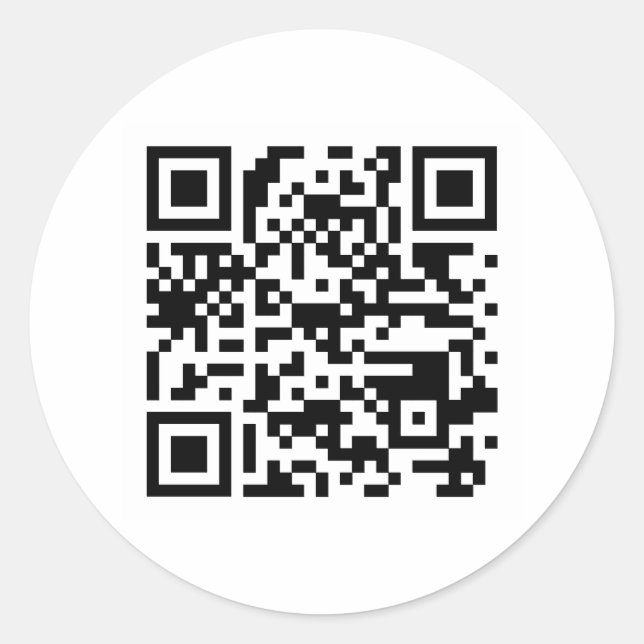 QR-Code-Aufkleber - rund Runder Aufkleber (Vorderseite)