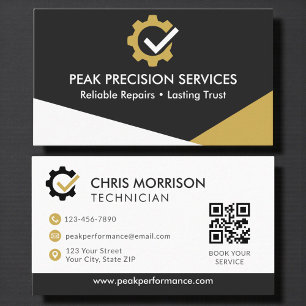 QR-Code Auto-Mechaniker Professioneller Service-Re Visitenkarte